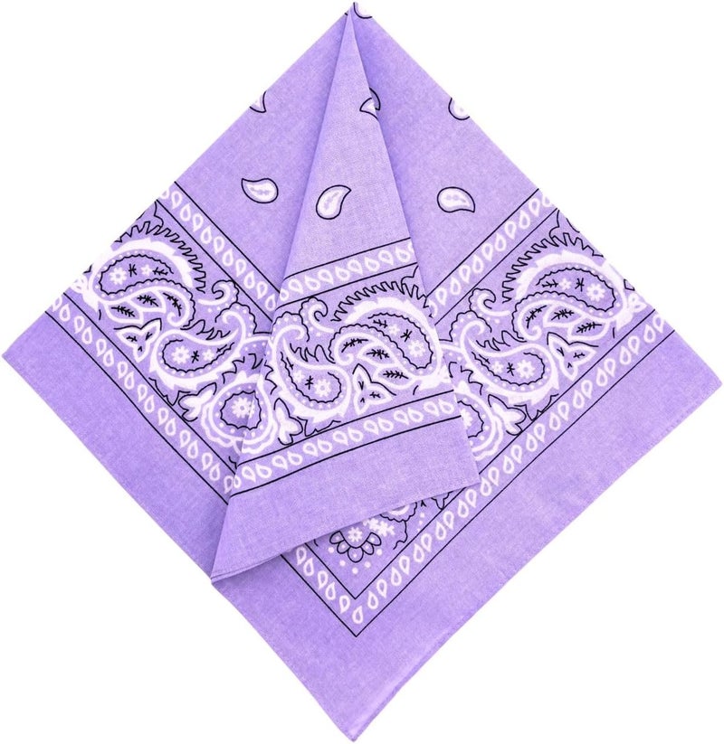 MD Style 3 PCS 100% Cotton Bandana for Men & Women 22" x 22" Paisely Pattern Handkerchief Headband Scarf - Image 2